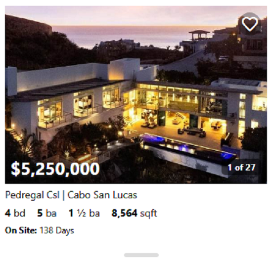 Contemporary Pedregal villa with minimalist design, infinity edge pool, and Baja desert views