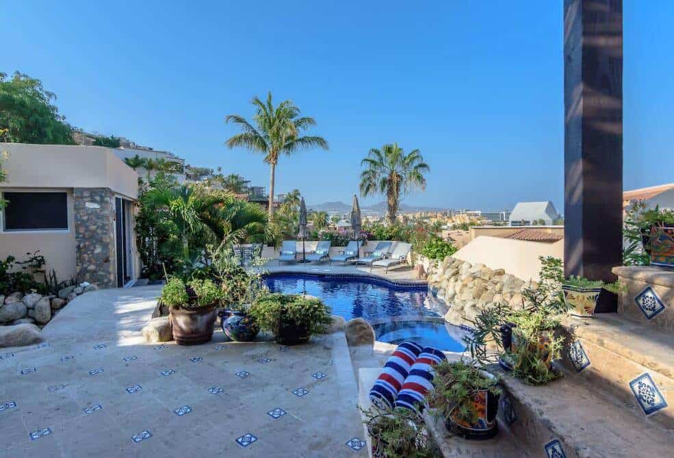 Pedregal Ocean View Hillside Villa With Luxurious Pool And Lush Tropical Landscaping.